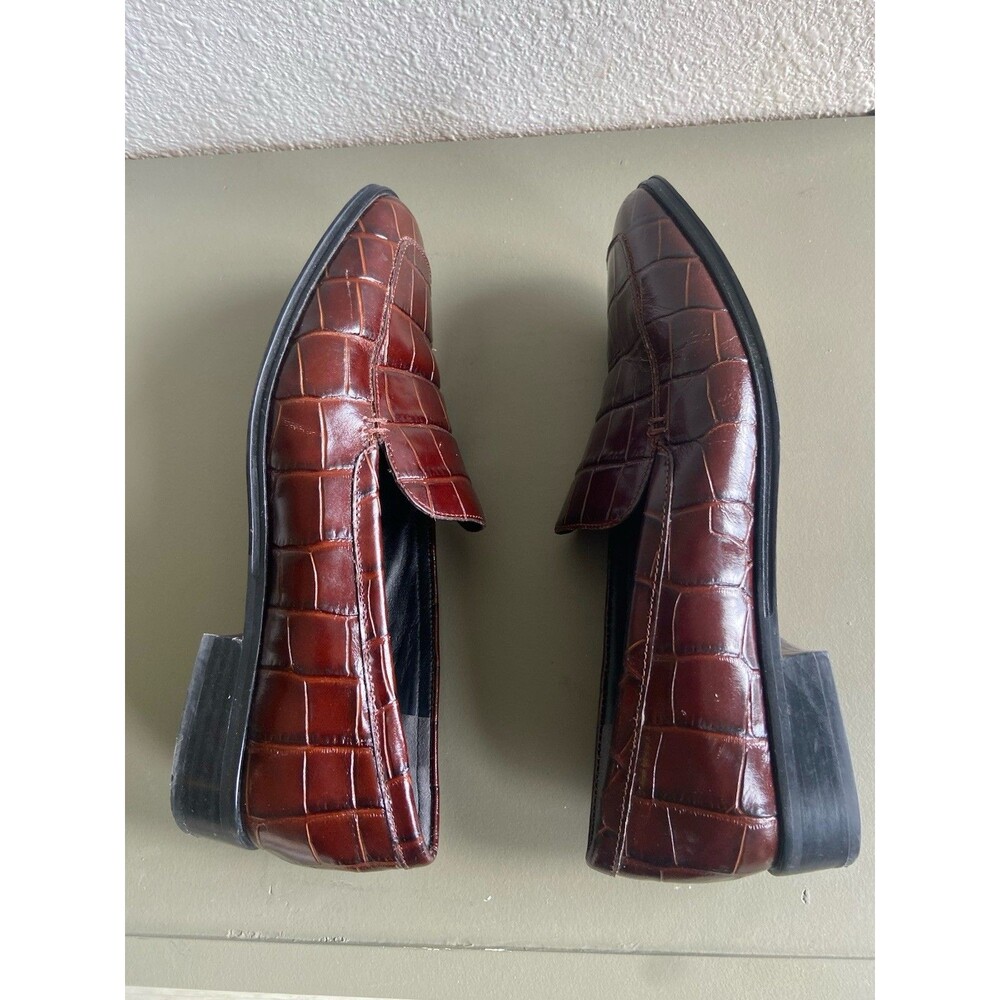 J. Crew || Maison Loafers In Croc-embossed Italian Leather Brown - Picture 12 of 12